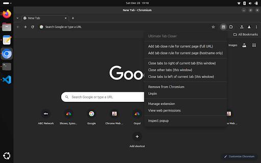 Ultimate Tab Closer  from Chrome web store to be run with OffiDocs Chromium online