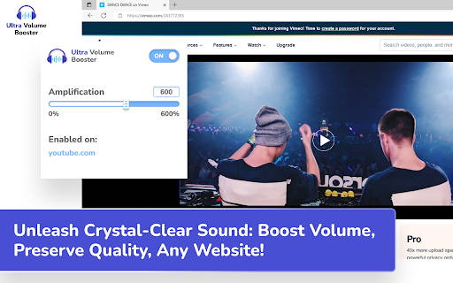 Ultra Volume Booster  from Chrome web store to be run with OffiDocs Chromium online