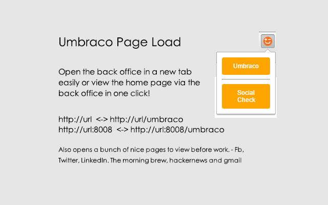 Umbraco Page Load  from Chrome web store to be run with OffiDocs Chromium online