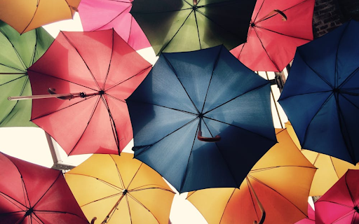 Umbrellas are hanging  from Chrome web store to be run with OffiDocs Chromium online