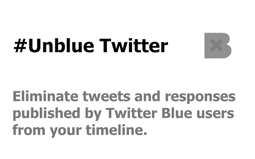 Unblue Twitter  from Chrome web store to be run with OffiDocs Chromium online