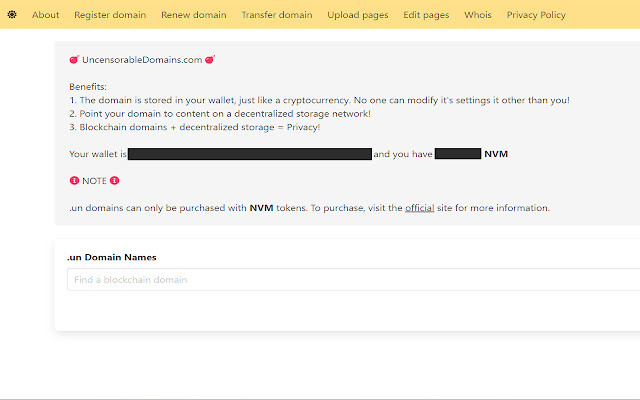 uncensorabledomains.com .un web surfer  from Chrome web store to be run with OffiDocs Chromium online