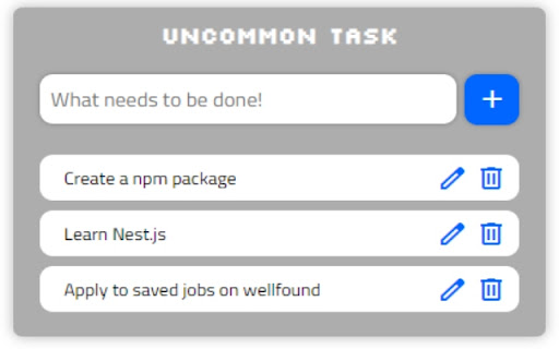 UncommonTasks  from Chrome web store to be run with OffiDocs Chromium online