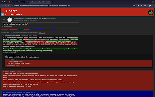 Unddit (Undelete Reddit)  from Chrome web store to be run with OffiDocs Chromium online