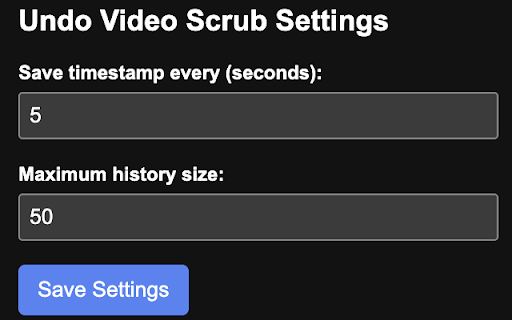 Undo Video Scrub  from Chrome web store to be run with OffiDocs Chromium online