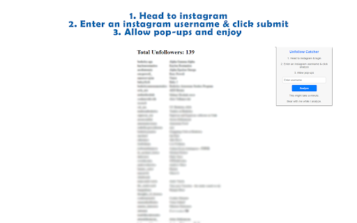 Unfollow Catcher  from Chrome web store to be run with OffiDocs Chromium online
