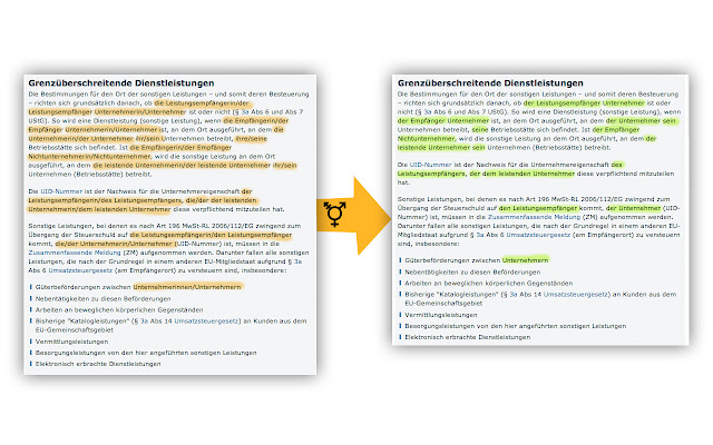 Ungender Deutsch  from Chrome web store to be run with OffiDocs Chromium online
