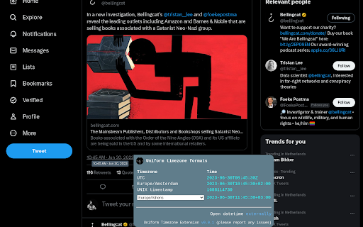 Uniform Timezone Extension  from Chrome web store to be run with OffiDocs Chromium online