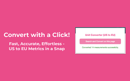 Unit Converter US to EU Metrics  from Chrome web store to be run with OffiDocs Chromium online