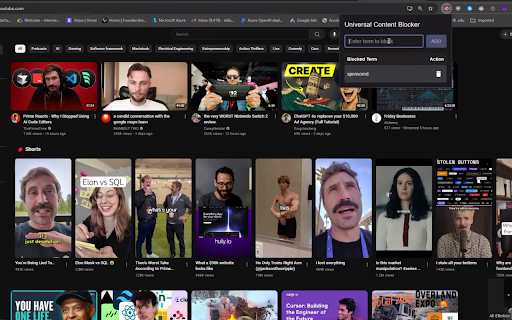 UniversalBan  from Chrome web store to be run with OffiDocs Chromium online
