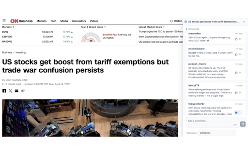 Universal Comment Extension  from Chrome web store to be run with OffiDocs Chromium online