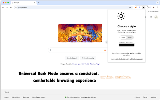 Universal Dark Mode for Social Media  from Chrome web store to be run with OffiDocs Chromium online