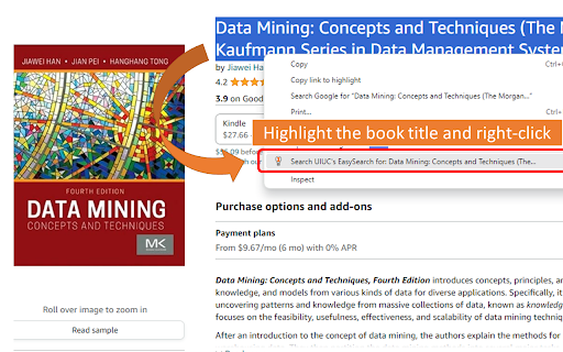 University of Illinois Easy Search  from Chrome web store to be run with OffiDocs Chromium online