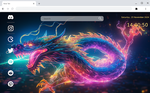 Unleash the power of Drago in Neon live wallpaper for Chrome!  from Chrome web store to be run with OffiDocs Chromium online