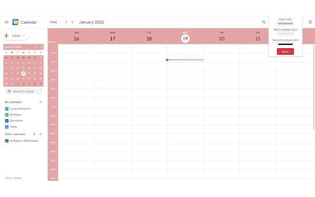 Styler non ufficiale per Google Calendar dal Chrome Web Store da eseguire con OffiDocs Chromium online