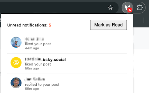 Unread Notifications for Bluesky  from Chrome web store to be run with OffiDocs Chromium online