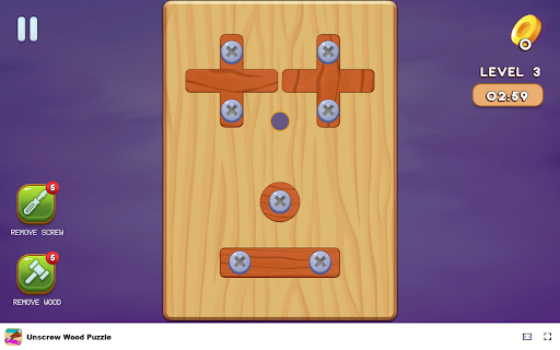 Unscrew Wood Puzzle Game Test your logic and problem solving skills!  from Chrome web store to be run with OffiDocs Chromium online