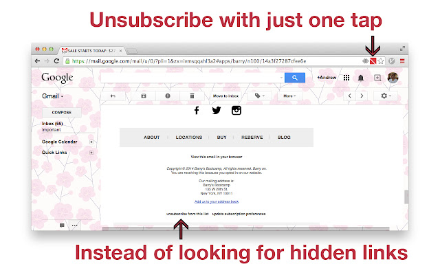 Unsubscribe Button  from Chrome web store to be run with OffiDocs Chromium online