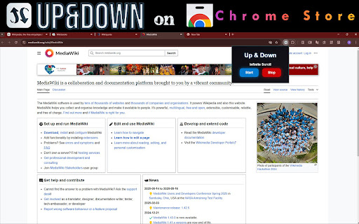 UpDown (Auto Scroll Extension)  from Chrome web store to be run with OffiDocs Chromium online