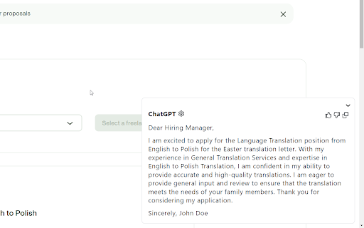 UpGPT | ChatGPT for Upwork  from Chrome web store to be run with OffiDocs Chromium online