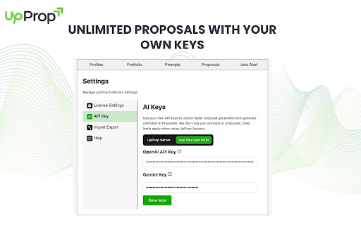UpProp Upwork Proposal Assistant  from Chrome web store to be run with OffiDocs Chromium online