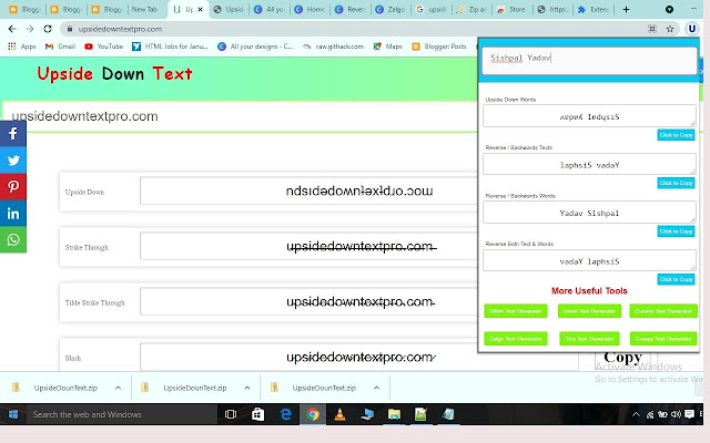 Upside Doun Text Generator ᐈ Mirror Text  from Chrome web store to be run with OffiDocs Chromium online