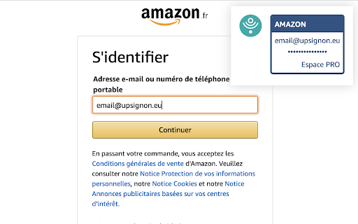 UpSignOn  from Chrome web store to be run with OffiDocs Chromium online