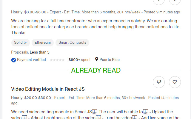UPWORK ALREADY READ / DARK THEME  from Chrome web store to be run with OffiDocs Chromium online