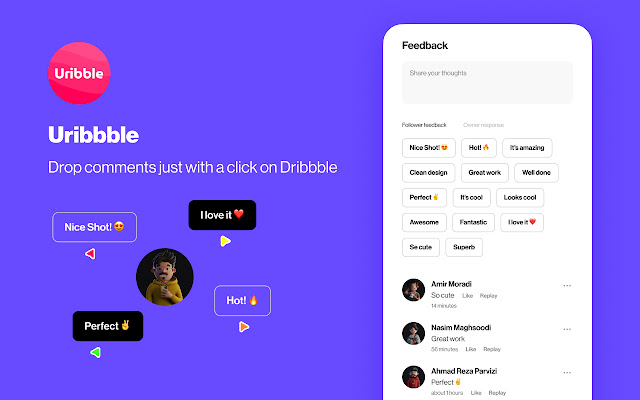 Uribbble  from Chrome web store to be run with OffiDocs Chromium online