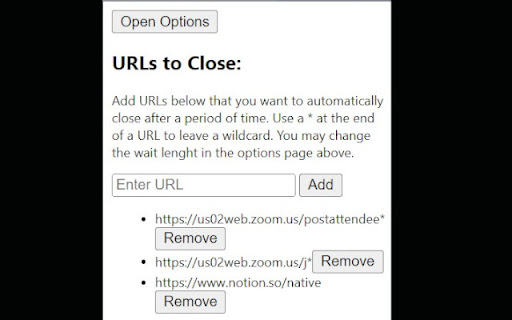 URL Closer from Chrome web store to be run with OffiDocs Chromium online URL Closer from Chrome web store to be run with OffiDocs Chromium online
