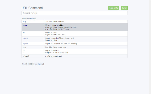 urlcmd  from Chrome web store to be run with OffiDocs Chromium online