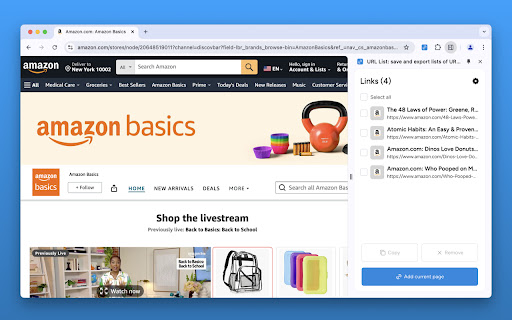 URL List – save and export lists of URLs  from Chrome web store to be run with OffiDocs Chromium online