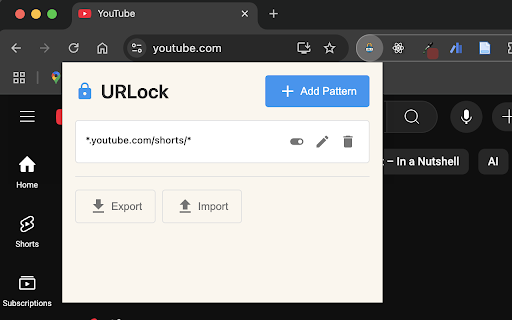 URLock  from Chrome web store to be run with OffiDocs Chromium online