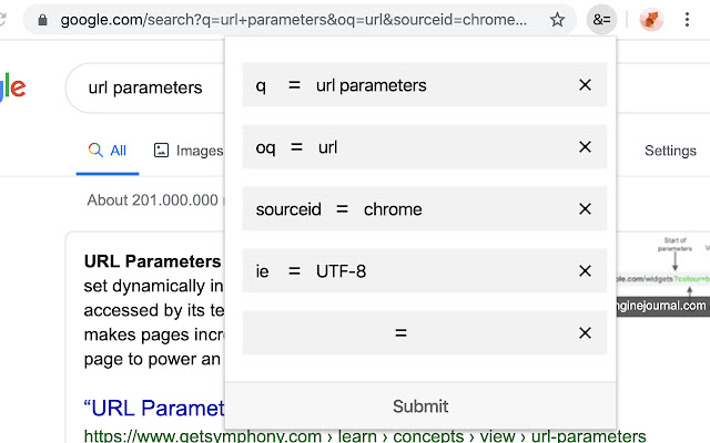 URL Params Editor  from Chrome web store to be run with OffiDocs Chromium online