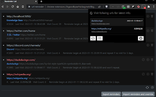 url reminder  from Chrome web store to be run with OffiDocs Chromium online