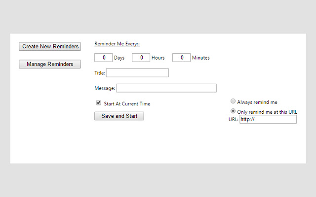 URL Reminders  from Chrome web store to be run with OffiDocs Chromium online