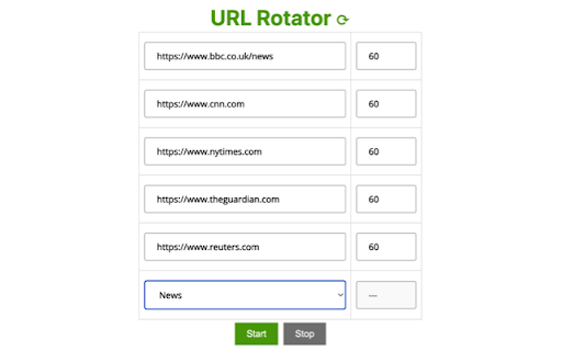 URL Rotator  from Chrome web store to be run with OffiDocs Chromium online