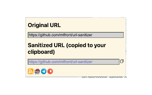 URL Sanitizer  from Chrome web store to be run with OffiDocs Chromium online