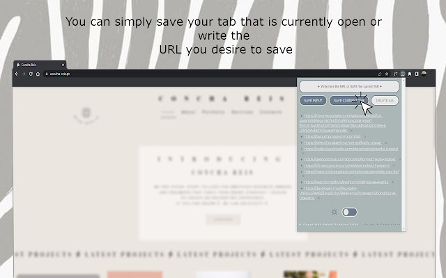 URL Saver  from Chrome web store to be run with OffiDocs Chromium online