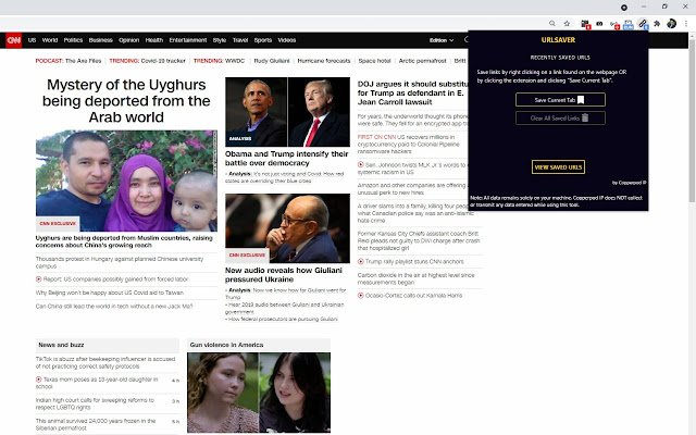 URLSaver by Copperpod  from Chrome web store to be run with OffiDocs Chromium online