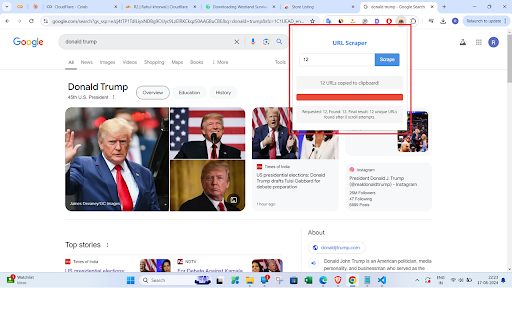 URL Scraper for Google Search  from Chrome web store to be run with OffiDocs Chromium online