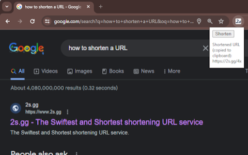 url shortener  from Chrome web store to be run with OffiDocs Chromium online