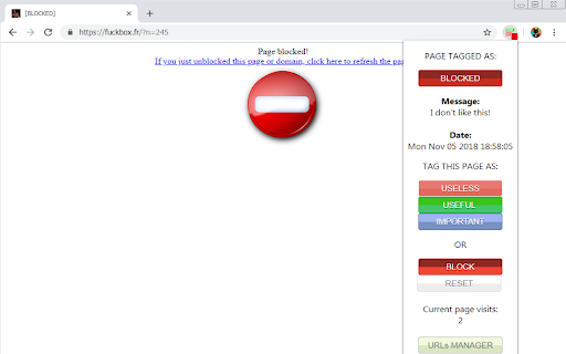 URLs Manager Websites Blocker and Labeller  from Chrome web store to be run with OffiDocs Chromium online