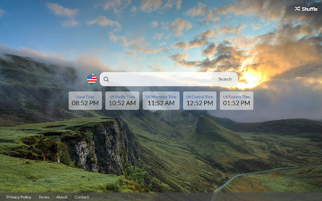 USA Time Zones New Tab  from Chrome web store to be run with OffiDocs Chromium online