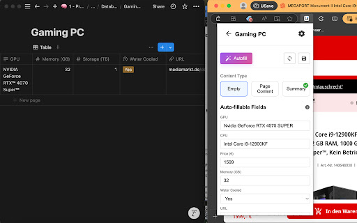 USave  from Chrome web store to be run with OffiDocs Chromium online