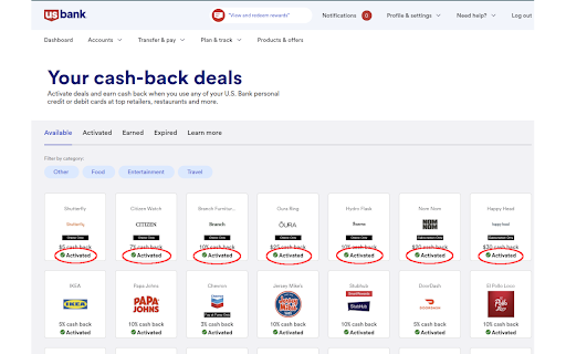 US Bank Deals Activator  from Chrome web store to be run with OffiDocs Chromium online