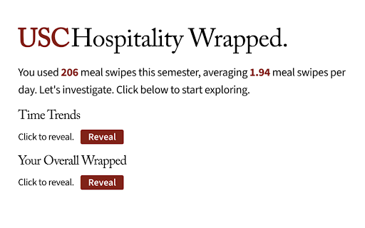 USC Hospitality Wrapped  from Chrome web store to be run with OffiDocs Chromium online