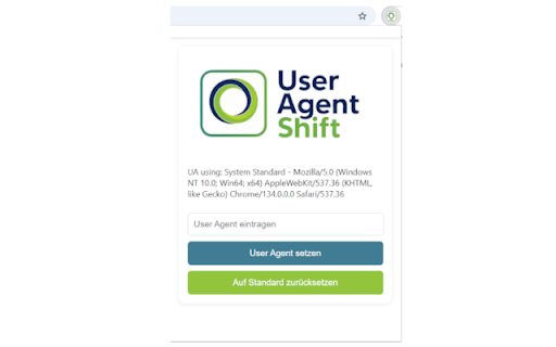 User Agent Shift  from Chrome web store to be run with OffiDocs Chromium online