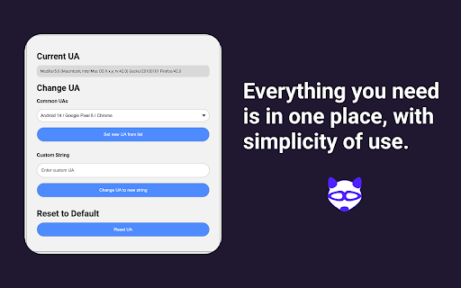 User Agent Switcher  from Chrome web store to be run with OffiDocs Chromium online