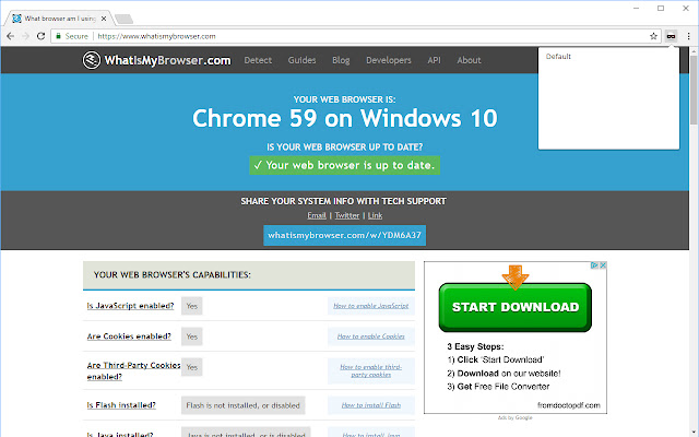 User Agent Switcher for Chrome  from Chrome web store to be run with OffiDocs Chromium online